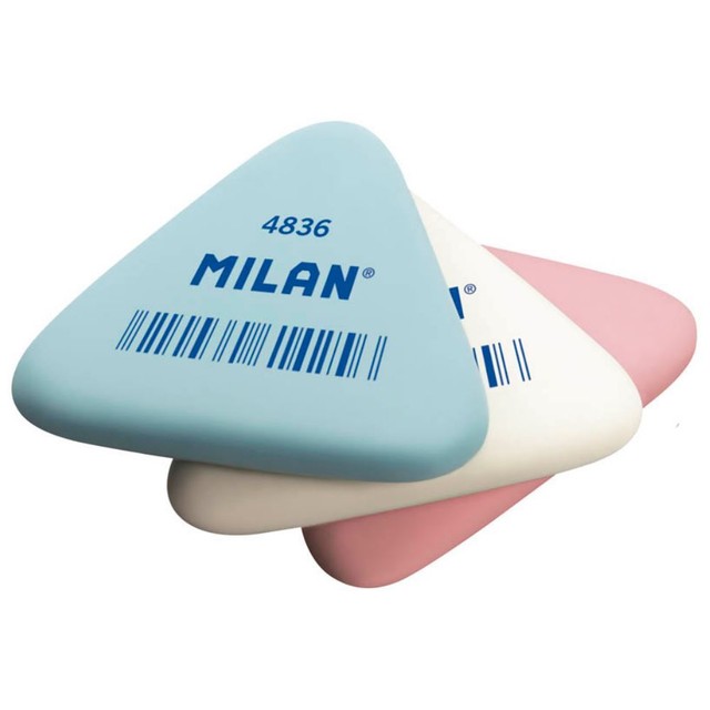 Pack 36 Rubber Bands Of Erasers MILAN Colours Assorted Crumbs Pan