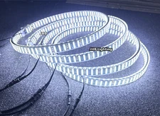 Set of (4) 17.5" QUAD ROW Double-Sided Strobes PURE WHITE LED Wheel Rim Lights