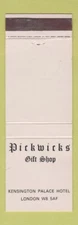 Matchbook Cover - Pickwicks Gift Shop London UK England