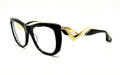 DITA ICELUS Black /Gold Cat Eye women's Eyeglasses DTX438-A-01  55 mm