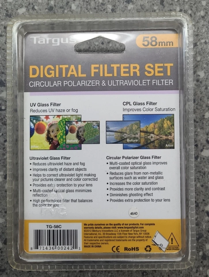 Targus 58mm Circular Polarizing +UV CPL Glass Lens Filter 58 mm Multi-Coated NEW - Image 2 of 4