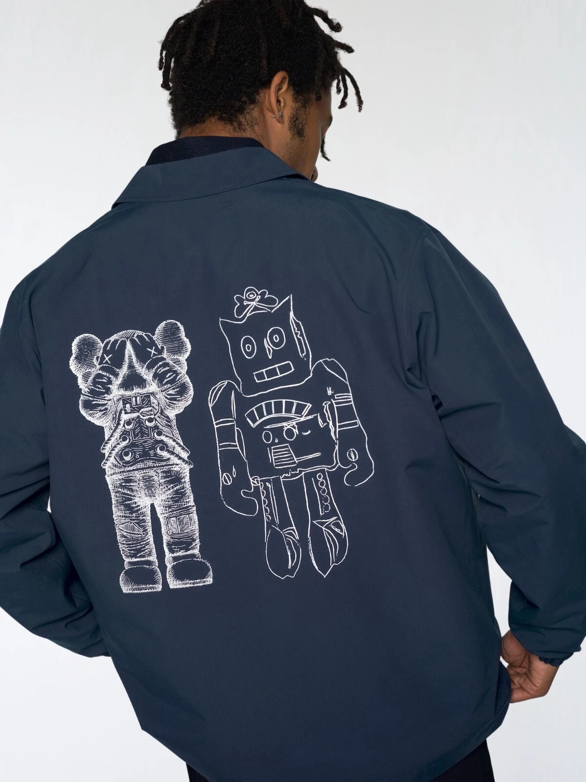 UNIQLO × KAWS + WARHOL Giacca Coach Uomo XS XL Navy Limited 2024 Nuova