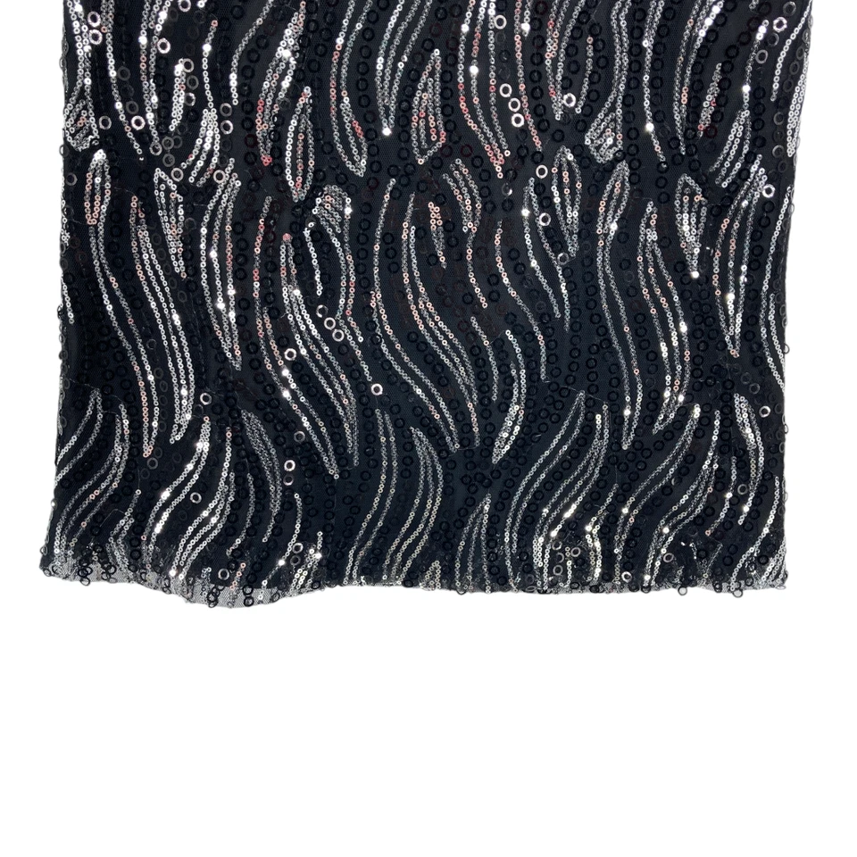 Nicole Miller New York Sparkle Sequin Tank Dress Girls Size 12 Black Sleeveless - Image 3 of 4