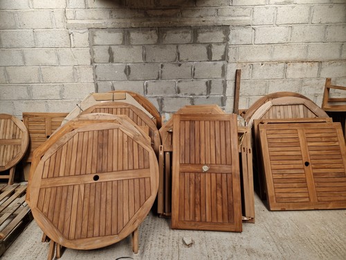 Teak Folding Outdoor Garden Tables - ** Potluck Sale ** - Picture 3 of 8