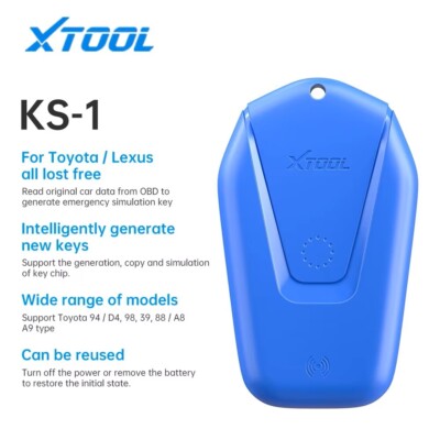New XTOOL KS-1 Smart Key Emulator Key Programmer For Toyota/Lexus Use W/ D9SPRO
