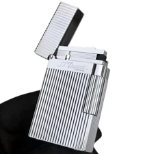 For Memorial S.T Dupont Lighter PING Sound Gas Refillable Brushed&Adapter LL-D17