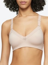 Calvin Klein L70729 Womens Beige Wireless Effortless Triangle Bralette Size S
