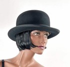 30s Vintage Stetson Hat Classic Bowler Black 7 1/4 Large Men's Women's Derby