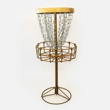 GrowTheSport Miniature Lite  Disc Golf Basket - Gold - Perfect Trophy!