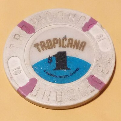 1981 TROPICANA CASINO ATLANTIC CITY, N. J. HARD TO FIND 1ST ISSUE $1.00 CHIP!