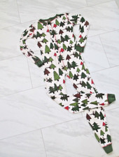 UNISEX KIDS BOYS GIRLS LAZY ONE 1 PIECE PAJAMAS UNION SUIT SZ 10 CHRISTMAS MOOSE