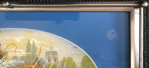 Coaching Metal and Wood with Scene Under Glass Serving Tray - Picture 6 of 7