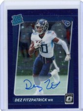 2021 Donruss Optic FOTL Purple Stars Prizm Rookie Auto #236 Dez Fitzpatrick /50