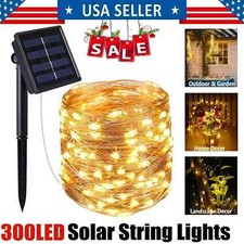 300LED Solar String Lights Waterproof Copper Wire Fairy Outdoor Garden Christmas