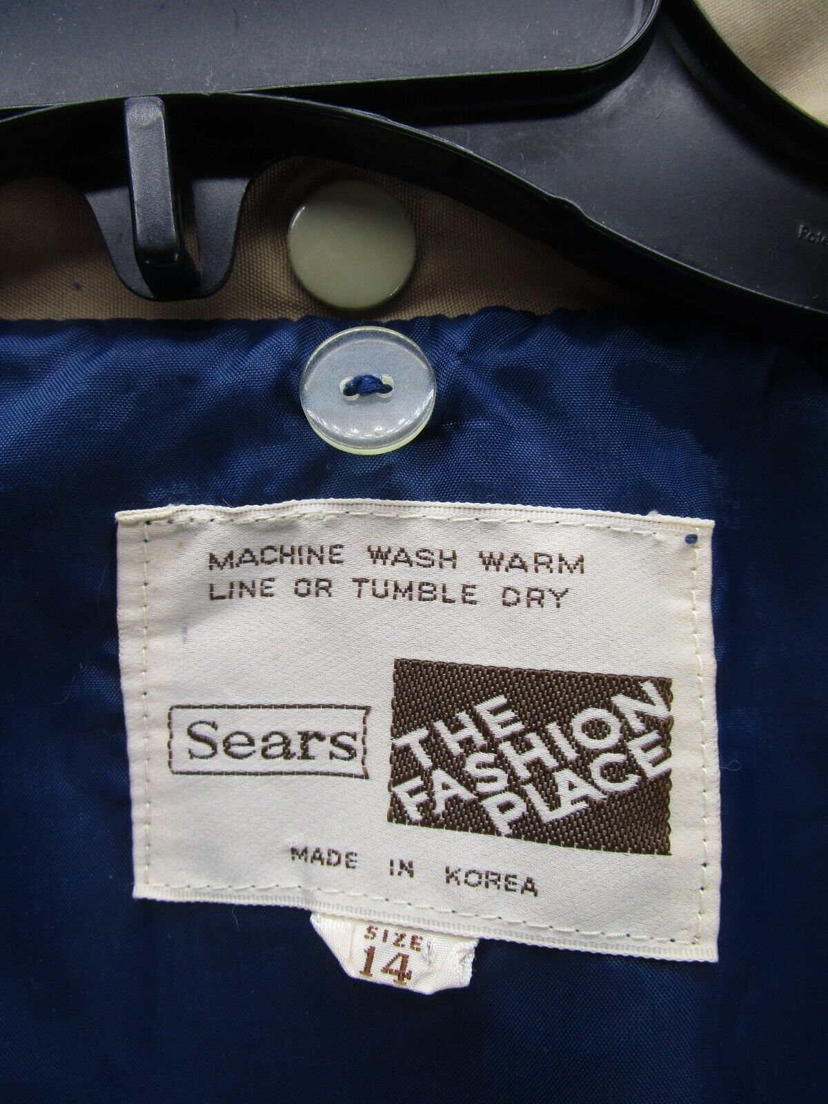 VINTAGE Sears Jacket Women 14 Beige Windbreaker U… - image 12