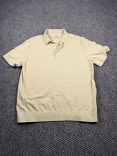 Buck Mason Polo Shirt Mens Large White Knit Short Sleeve Soft Casual Top