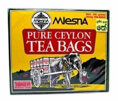 Pure Ceylon Tea Bags - Mlesna Fine Quality Sri Lankan Black Tea 50 Tea Bags