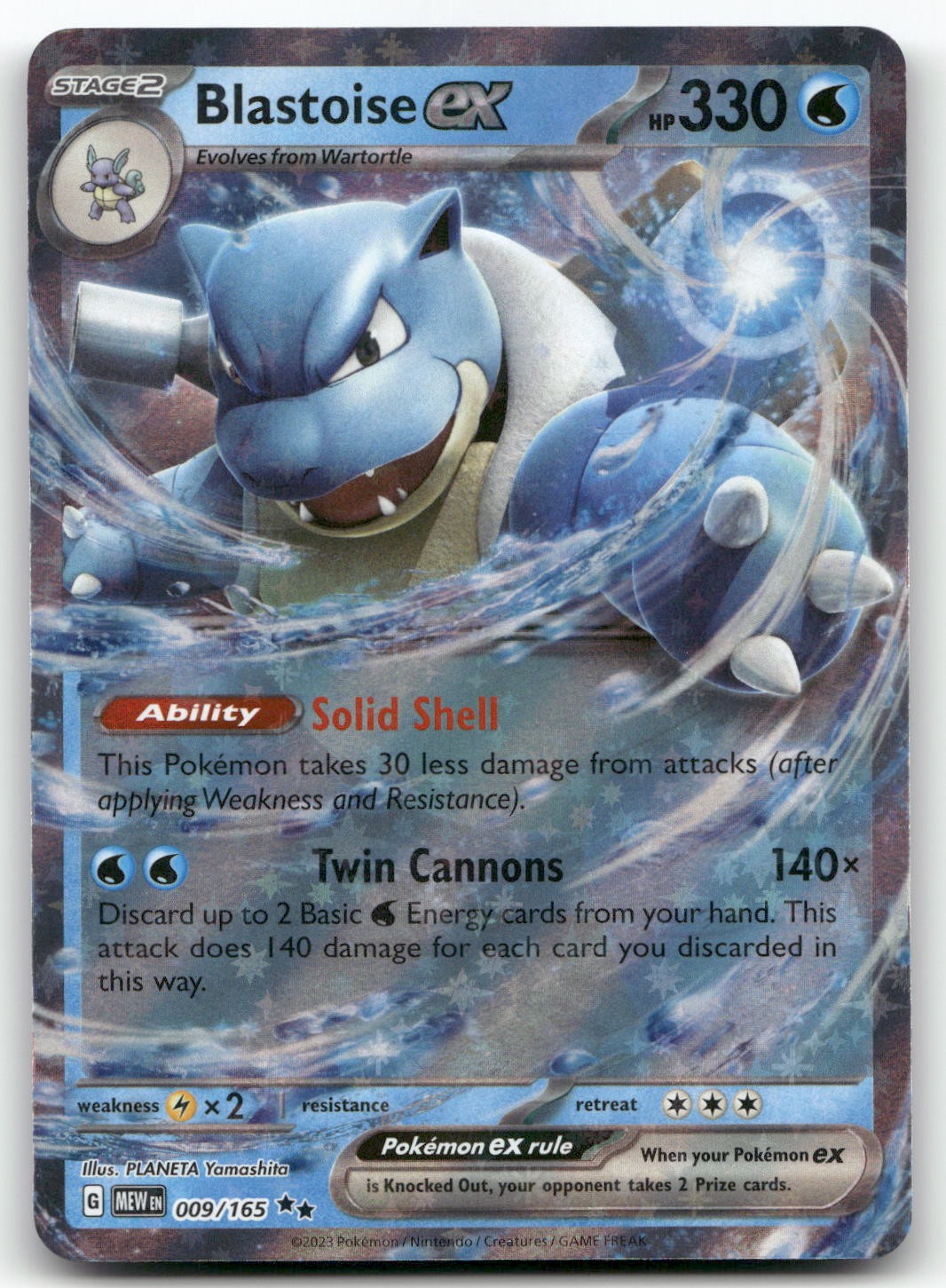 Blastoise ex - 009/165 #9/165 (Holo) (NM) SV: Scarlet & Violet 151 MEW Pokemon
