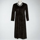 Vintage 90s Brett Alixander Black Crushed Velvet Maxi Dress Size 14 Goth Witchy