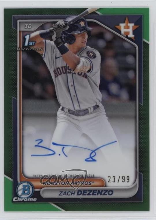 2024 Bowman Chrome Prospect Green Refractor 23/99 Zach Dezenzo #CPA-ZD Auto 11o2
