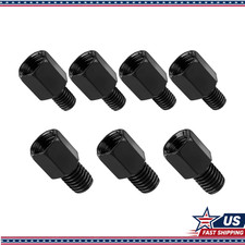 10mm to 10mm/8mm Standard/Reverse Thread Motorcycle Mirror Mount Adapter, Black