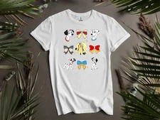 Disney 101 Dalmatians Coquette Bow Dogs White T-shirt Size S-5XL