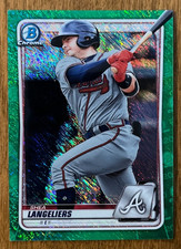2020 Bowman Chrome Green Shimmer 89/99 Shea Langeliers Braves/Athletics