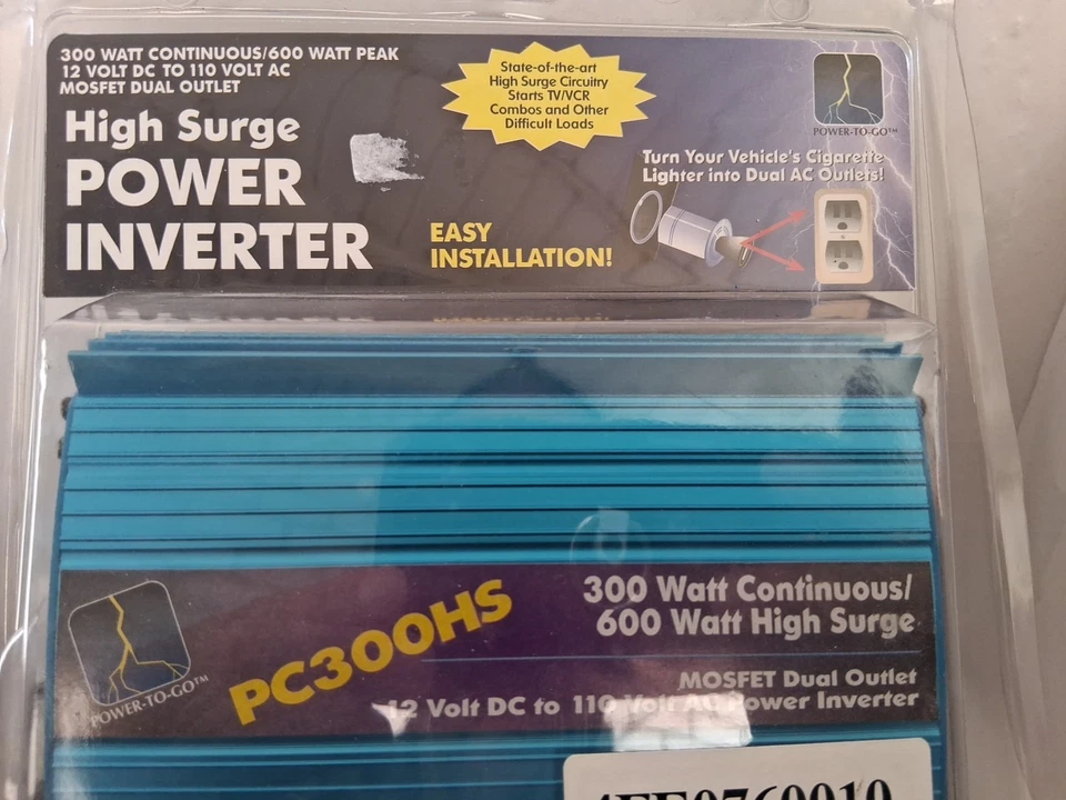 HighPower Inverter PC300xt 600 watt, 12 volt DC to 110 Volt AC 500 Watt  - Image 3 of 4