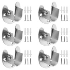 6PCS 1 Inch Closet Rod End Supports, Heavy Duty Stainless Steel Wardrobe Clos...