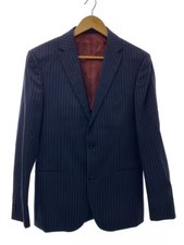 BURBERRY BLACK LABEL / Tailored Jacket / Size 42 / Wool / Navy / Stripe / BMD36-