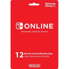 Nintendo Switch Online 12 Month Family Membership Subscription Pre-Paid Card