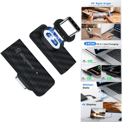 USB C Rechtwinkeladapter 24Pin 240W 2 Stück 40Gbps