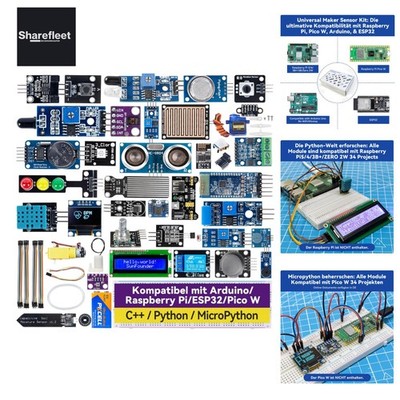 Universal Maker Sensor Kit Kompatibel mit Arduino Mega/R3/R4 Minima/WiFi Nano...