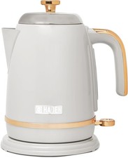Image of Haden Salcombe Grey Kettle - 1.7L Capacity, Rapid Boil, Auto Shut-off, Cordless