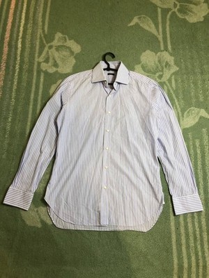 BARBA NAPOLI Shirt Men 39 Long Sleeve Button Up Made in Italy