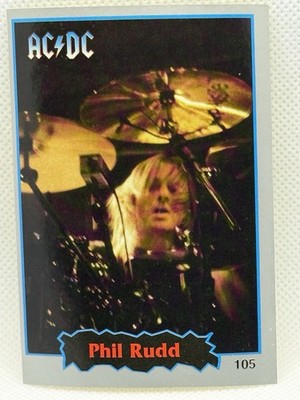 1997 ULTRA FIGUS Argentina Rock Card Sticker Phil Rudd AC/DC #105 RARE  