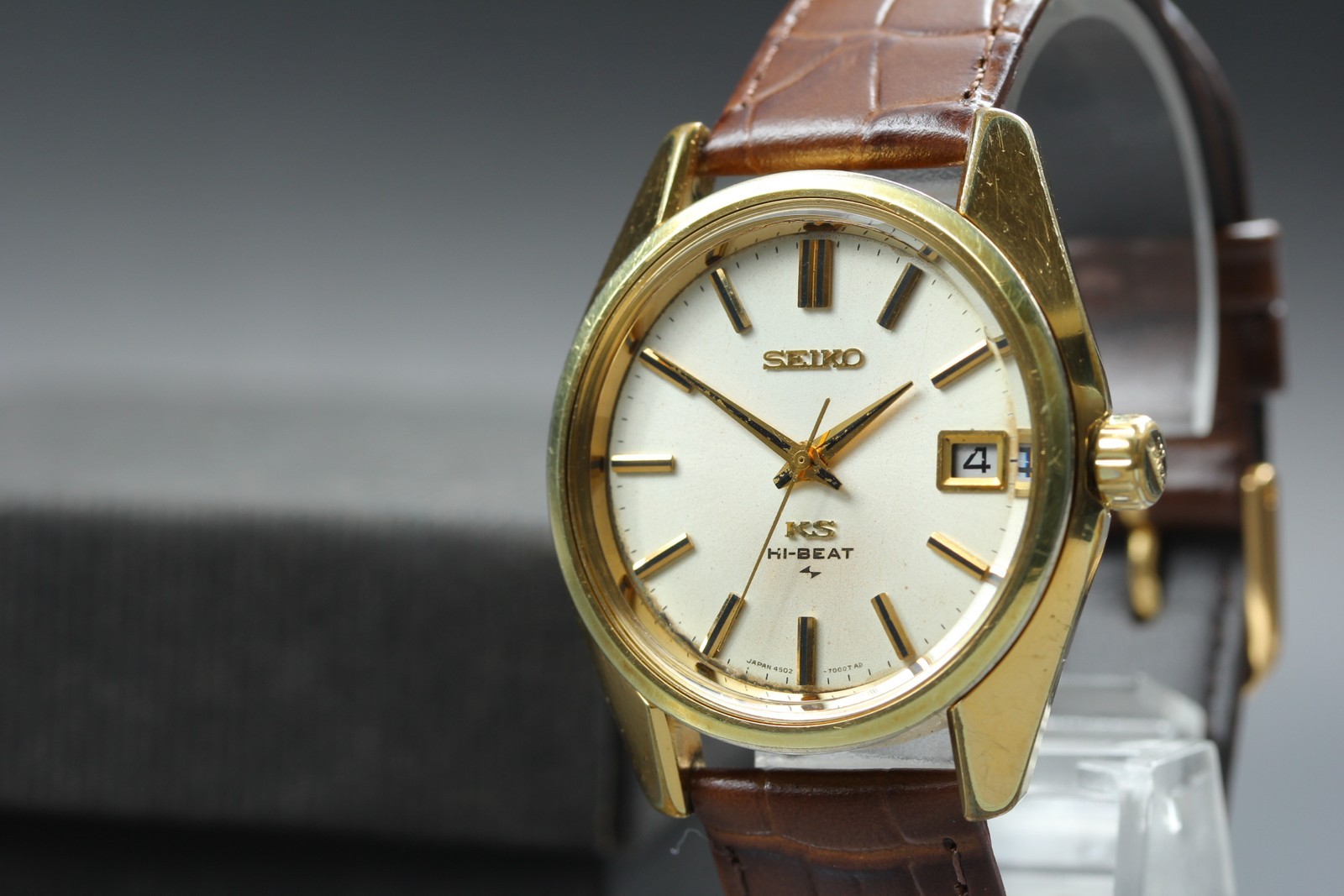 OH / Vintage [N MINT] King Seiko 4502-7000 Gold Hi-Beat Mens Manual Watch...