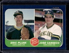 1986 Fleer Eric Plunk Jose Canseco MLP, Rookie RC #649 Athletics