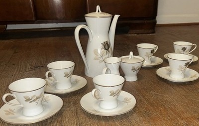 15 Piece Coffee Rosenthal Studio Line Porcelain Mold 2000 Shadow Rose R. Loewy