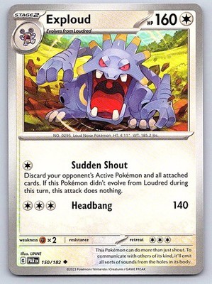 EXPLOUD 150 UC PARADOX RIFT POKEMON NEAR MINT
