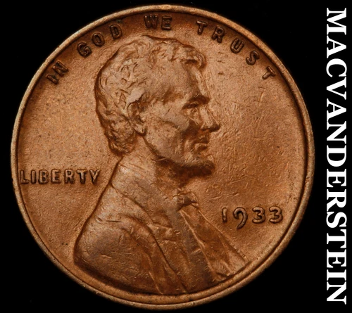 1933 Lincoln Wheat Cent- Extra Fine Better Date No Reserve #J4070