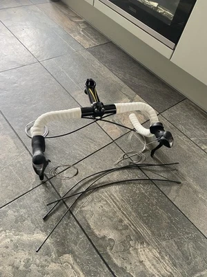 Shimano ST-A070 STI Levers 2 x 7 Speed With Cables & Road Bars - Image 1 of 4