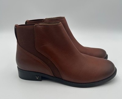 Vionic Thatcher Country Chelsea Ankle Boots Womens US Size 7 Brown Leather Color