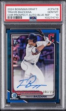 2024 BOWMAN DRAFT CHROME PROSPECT AUTOS #CPATB TRAVIS BAZZANA 86/150 PSA 10