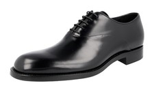 PRADA Leather Plain Fine Oxford Dress Shoes Welt Sewn BlackNEW -  US 10 EU 43