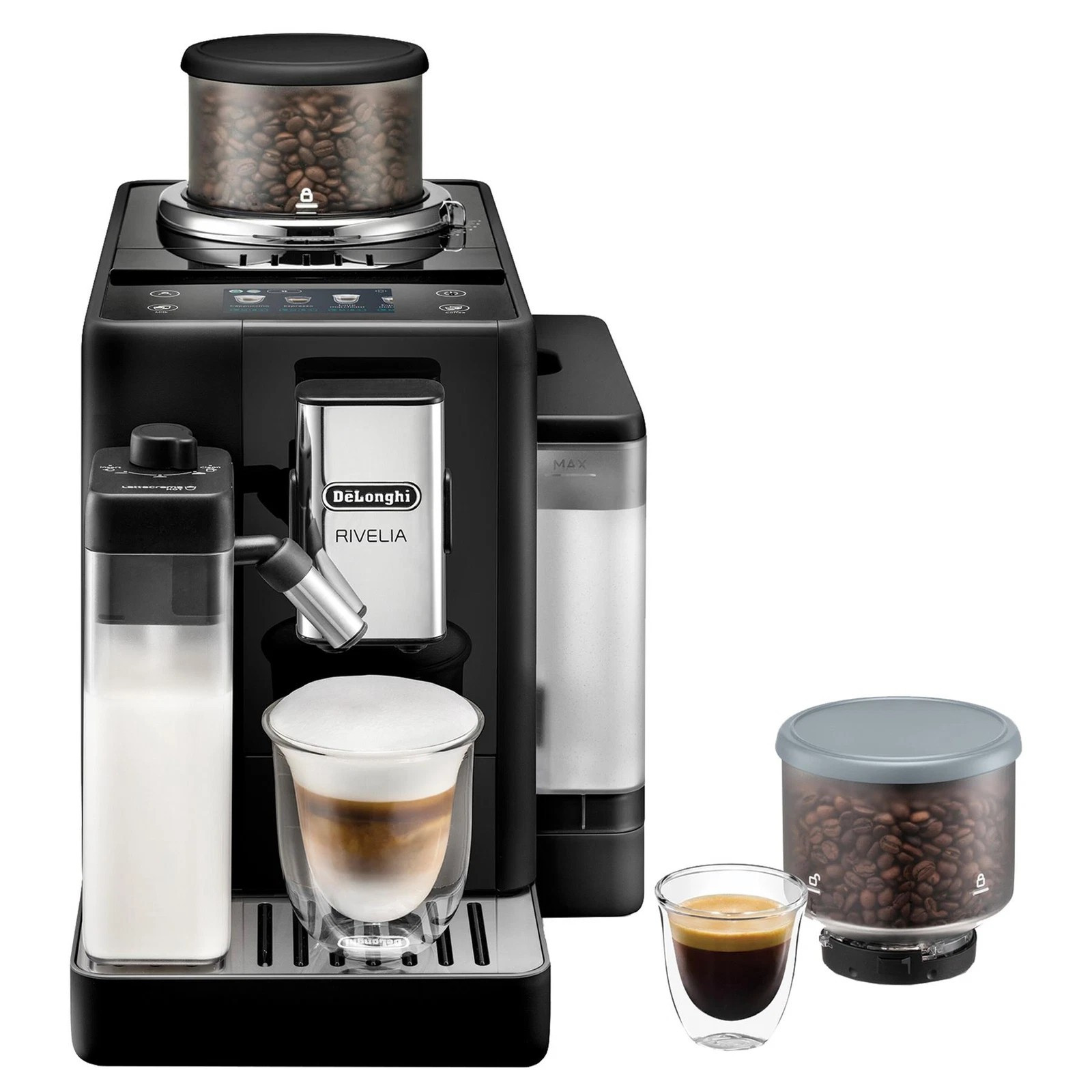 DeLonghi Rivelia Coffee Machine Bean to Cup Automatic Black EXAM440.55.B