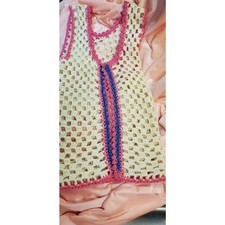 Vintage 1970s Hand Crocheted Hippie Boho Cottagecore Open Vest