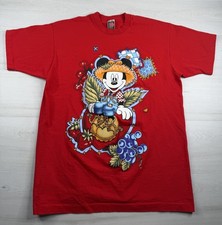 Vtg Disney Mickey Mouse Tee T Shirt Red Farmer Mickey Jerry Leigh USA Made OSFA