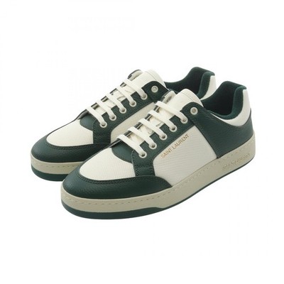 SAINT LAURENT PARIS SL/61 Low Top sneakers leather White Green #39 NEW mens