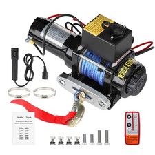 12V Elektrische Seilwinde 2041KG 4500LB Motorwinde Offroadwinde Synthetikseil DE